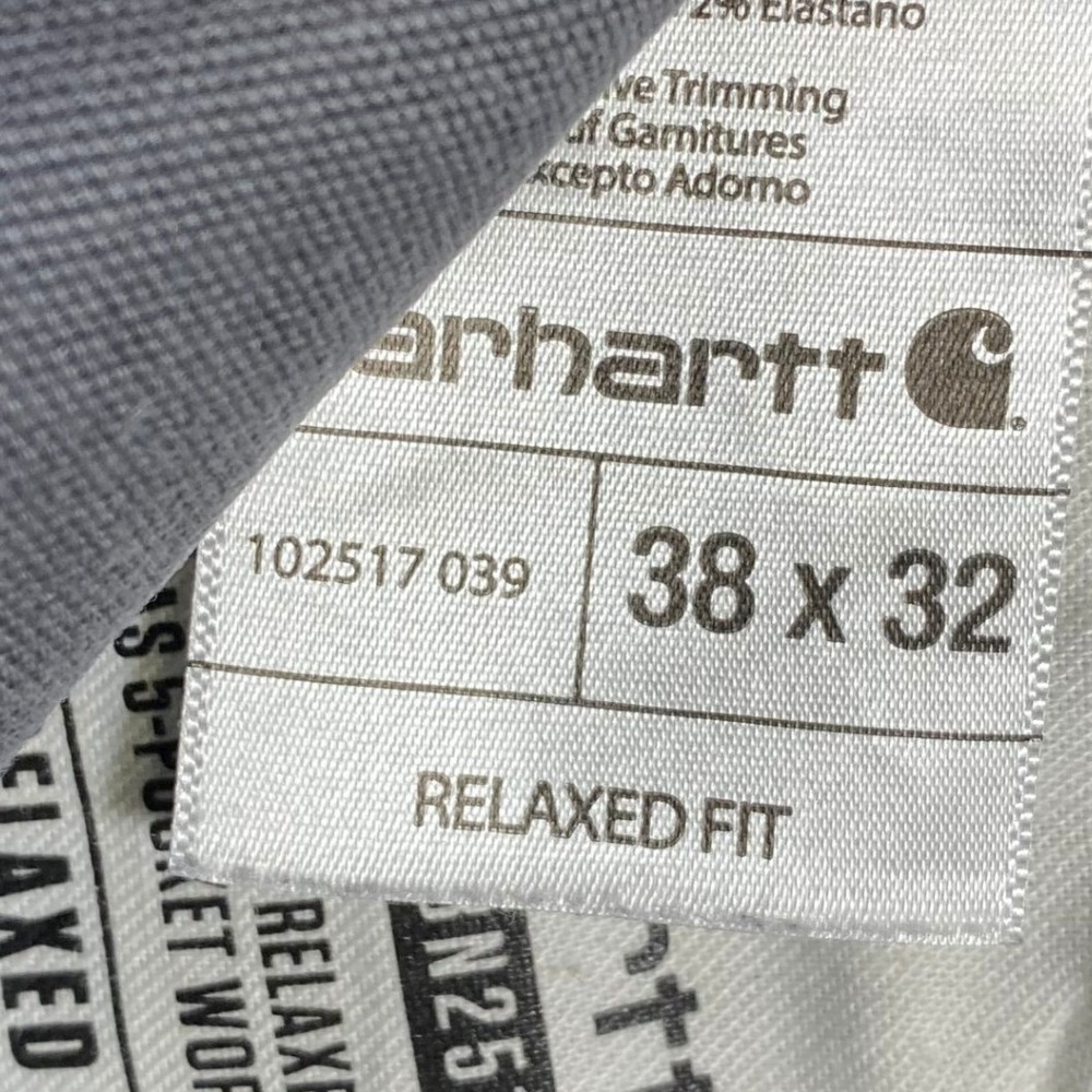 Carhartt Mens Relaxed Fit Canvas Work Pants Gray 102517 039 38x32 Utility Pocket - Picture 8 of 9